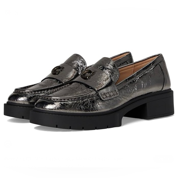 Coach Shoes - NWT- Coach ‘Leah’ Crinkle Leather Lug Sole Loafer